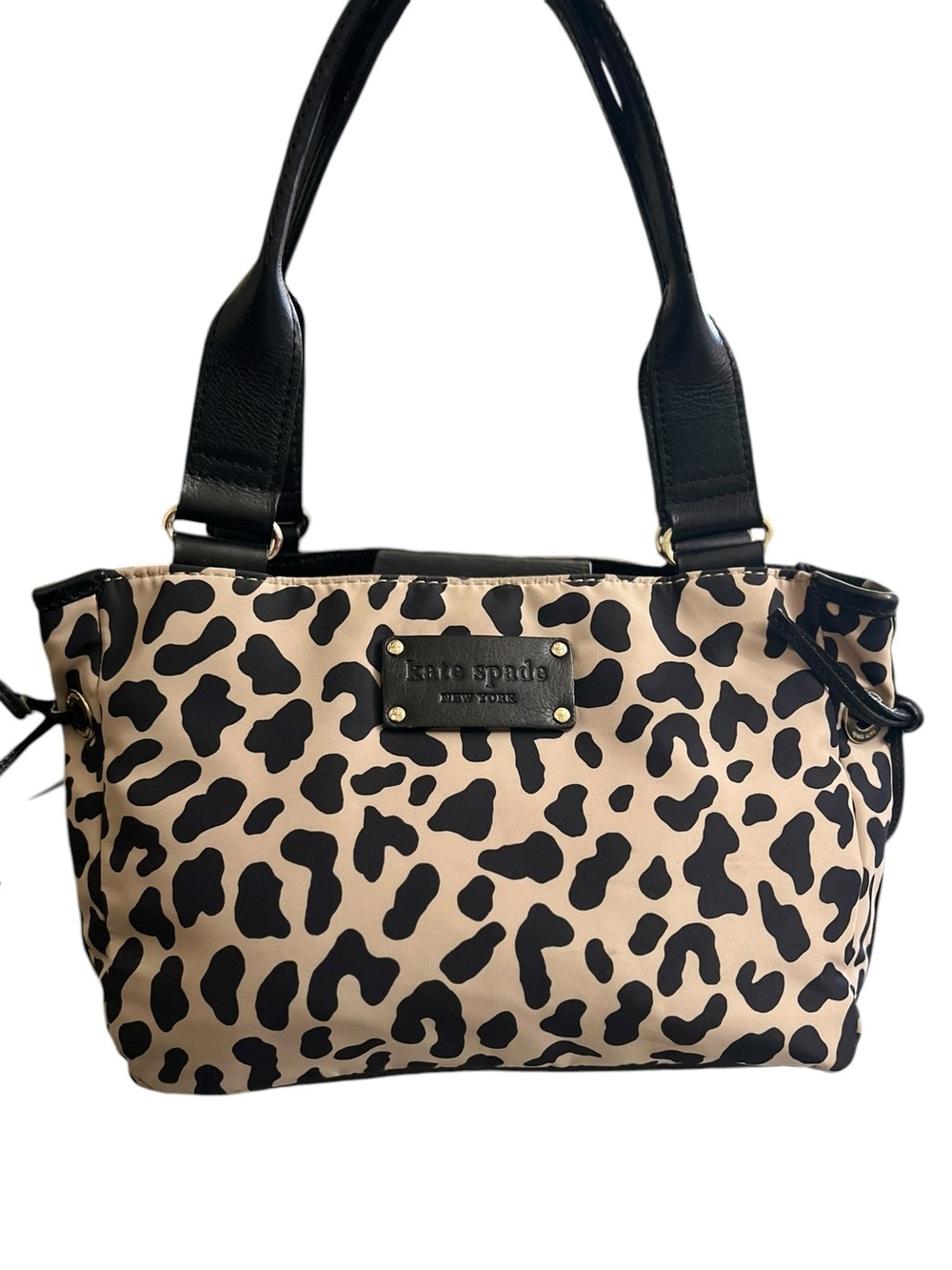 Vintage Kate Spade Y2K Leopard Print Nylon Shoulder Bag